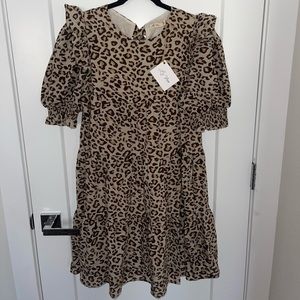La’ Ven Leopard Babydoll Dress